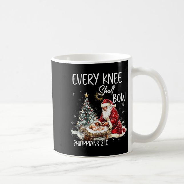 Vintage Every Knee Shall Bow Weihnachtsmann religi Kaffeetasse (Rechts)