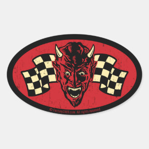 Vintage Evil 009C Ovaler Aufkleber