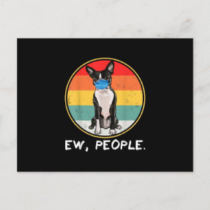 Vintage Ew People Boston Terrier Dog Wear Postkarte