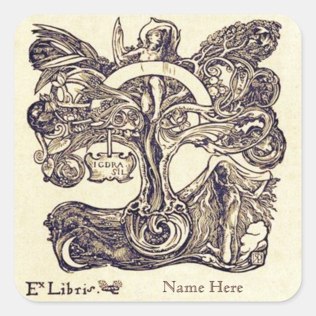 Vintage Ex Libris Buchzeichen Stickers (Vorderseite)