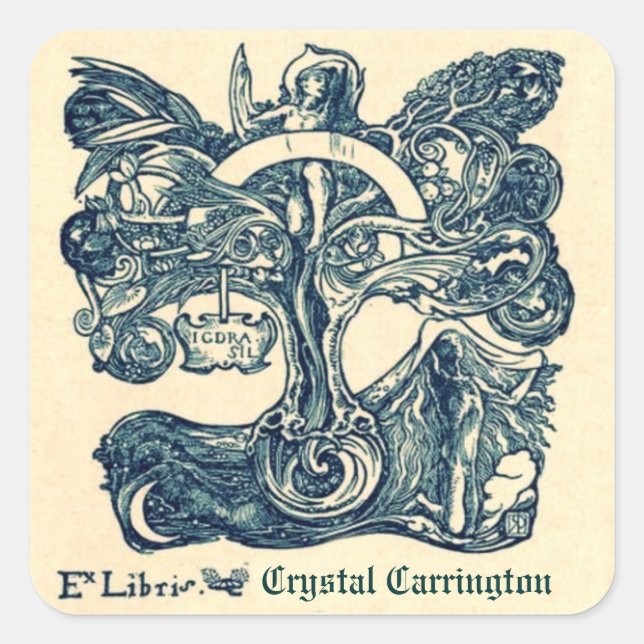 Vintage Ex Libris Buchzeichen Stickers (Vorderseite)