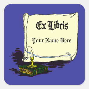 Vintage Ex Libris mit Buchaufkleber Vorlage
