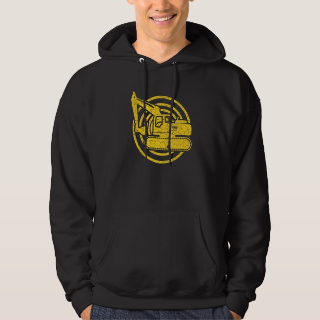 Vintage Excavator  Construction vehicles Hoodie (Vorderseite)