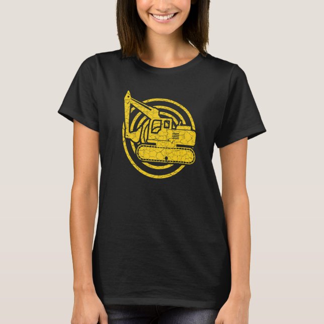 Vintage Excavator  Construction vehicles T-Shirt (Vorderseite)