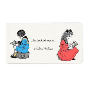 Vintage-Exlibris personalisiertes Buchlabel