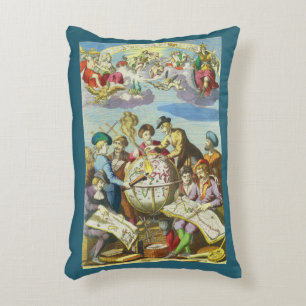 Vintage Explorer mit antiker Globe-Karte, 1542 Dekokissen