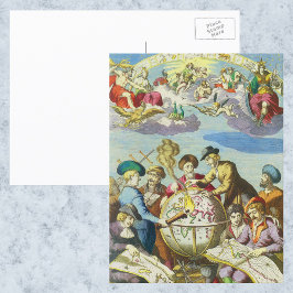 Vintage Explorer mit antiker Globe-Karte, 1542 Postkarte