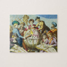 Vintage Explorer mit antiker Globe-Karte, 1542 Puzzle