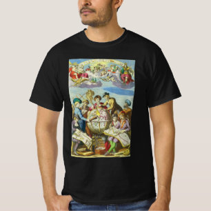 Vintage Explorer mit antiker Globe-Karte, 1542 T-Shirt