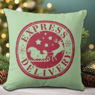 Vintage Express-Lieferung vom Weihnachtsmann Kissen