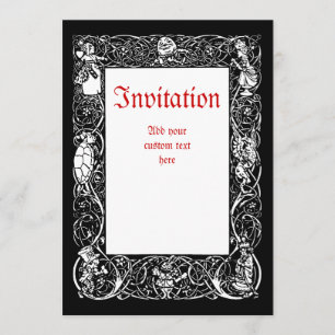 Vintage extravagante Grenze Alices Einladung