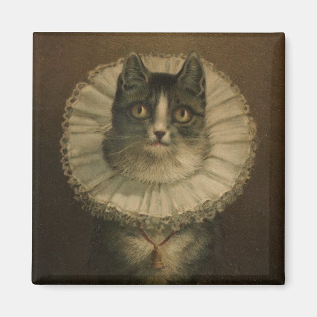 Vintage Extravagante Katze aus dem 19. Jahrhundert Magnet (Vorne)