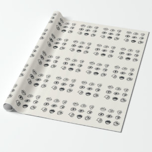 Vintage Eye Doodles: Trendige Skizzen Geschenkpapier