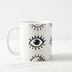 Vintage Eye Doodles: Trendige Skizzen Kaffeetasse