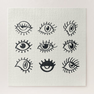 Vintage Eye Doodles: Trendige Skizzen Puzzle