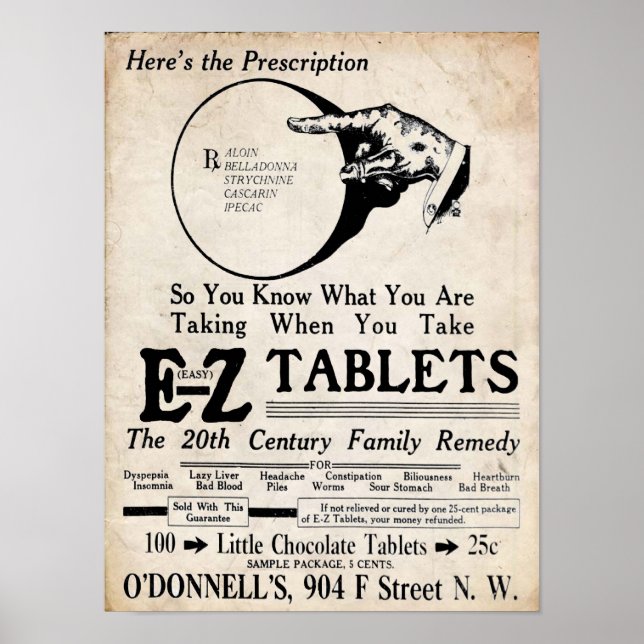 Vintage EZ Tabletten aus dem 20. Jahrhundert Poster (Vorne)
