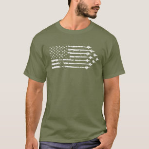 Vintage F-15E Kämpfer-Jet-Contrails-amerikanische T-Shirt