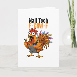 Vintage F-caw-f Hühner-Nageltechnik Thanksgiving T Karte