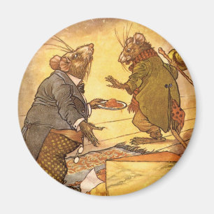 Vintage Fabel von Äsop, Landmaus, Stadtmaus Magnet