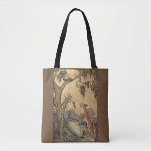 Vintage Fabeln des Äsop, Fuchs, Hahn und der Hund