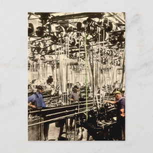 Vintage-Fabrikarbeiter-Foto-Image-Postkarte Postkarte