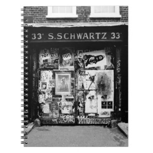 Vintage FACADE DER ALTEN STORE AUF DER STRASSE Notizblock
