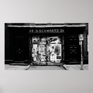 VINTAGE FACADE DER ALTEN STORE AUF DER STRASSE POSTER