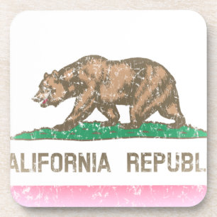 Vintage-Fade-California-Flagge Getränkeuntersetzer