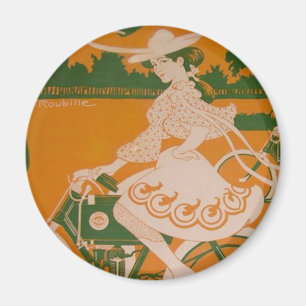Vintage Fahrerfrau mit Cupid Magnet