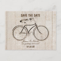 Vintage Fahrrad auf Holz Rustikale Postkarte