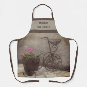 Vintage Fahrrad-Blumenhalter personalisiert Schürze