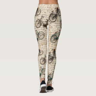 Vintage-Fahrrad-Briefe Leggings