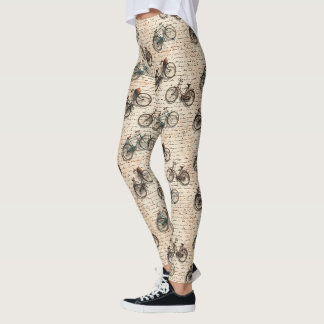 Vintage-Fahrrad-Briefe Leggings