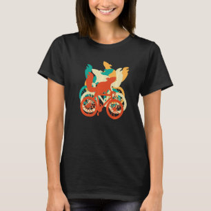 Vintage-Fahrrad-Eichhörnchen fährt Fahrrad Lustige T-Shirt