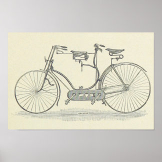 Vintage-Fahrrad für zwei Personen Druck Poster