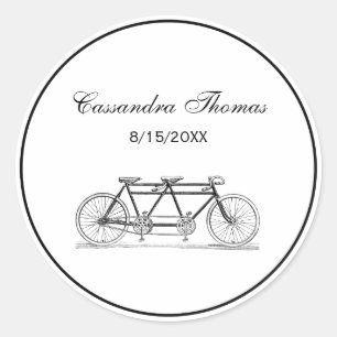Vintage-Fahrrad für Zwei / Tandem-Fahrrad Runder Aufkleber