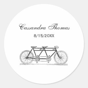 Vintage-Fahrrad für zwei / Tandem-Fahrrad Runder Aufkleber