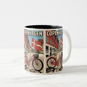 Vintage-Fahrrad-Geschenke aus Kopenhagen Dänemark Zweifarbige Tasse