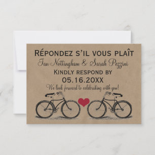 Vintage-Fahrrad-Hochzeits-RSVP-Karten RSVP Karte