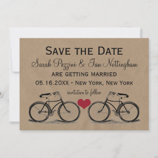 Vintage-Fahrrad-Hochzeitstermin-Karten Save The Date