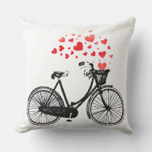Vintage-Fahrrad mit Liebesherzen Kissen Für Draußen