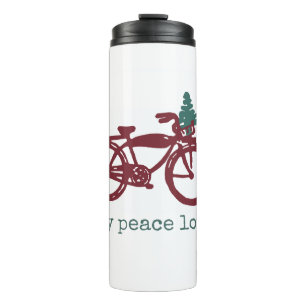 Vintage-Fahrrad mit Weihnachtsbaum-Design Thermosbecher