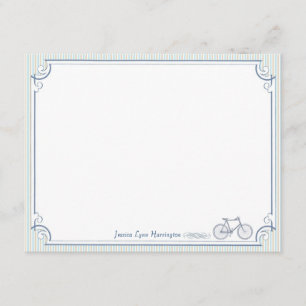 Vintage-Fahrrad personalisierte Notizkarten Einladung