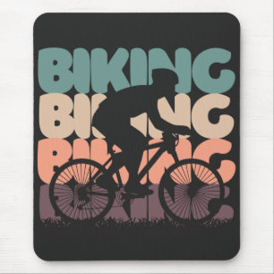 vintage Fahrrad retro Farben mit Biker-Silhouette Mousepad