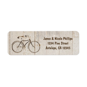 Vintage-Fahrrad-Rustikale-Holz-Adressetiketten