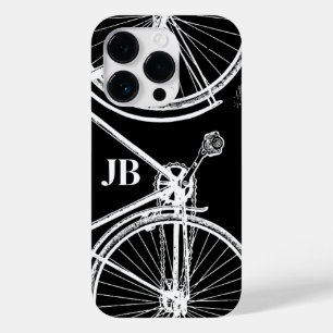Vintage-Fahrrad Schwarz-Weiß-Monogramm-Radsport Case-Mate iPhone 14 Pro Hülle
