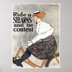 Vintage-Fahrrad Stearns Frau Werbeplakat Poster