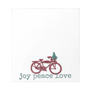Vintage-Fahrrad- und Weihnachtsbaum-Design Notizblock