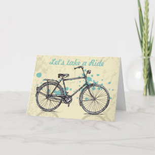 Vintage-Fahrrad-Zeichnungs-Grußkarte Karte