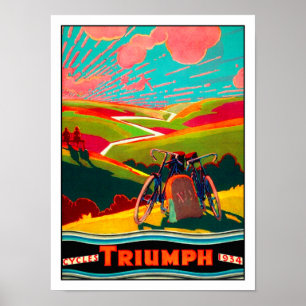 Vintage Fahrradanzeige - Fahrrad auf der Hillside Poster